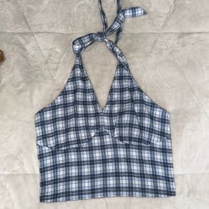 HOLLISTER | neck tie crop top 💙🤍